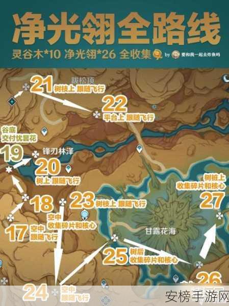 原神36个净光翎全攻略，详尽位置与收集路线图揭秘