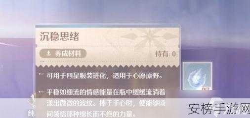 独家揭秘，无限暖暖中沉稳思绪的获取秘籍