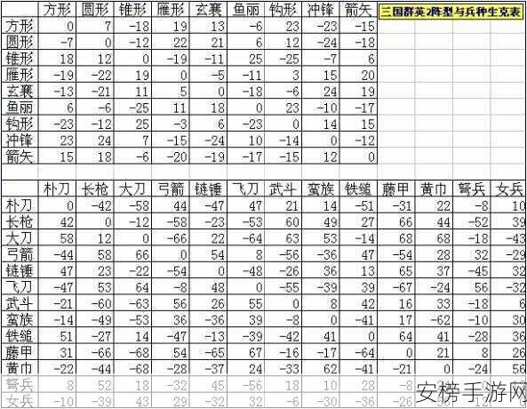 三国群英传 2 兵种相克全解析，称霸战场必备指南