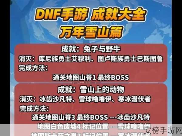 DNF 手游，探秘万年雪山地图的进入秘诀