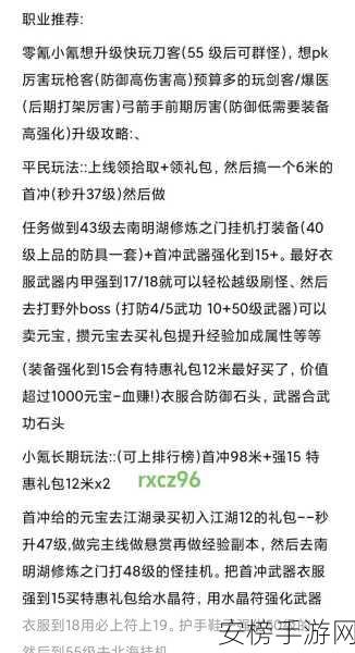 热江新手速成秘籍，揭秘前期光速升级绝技